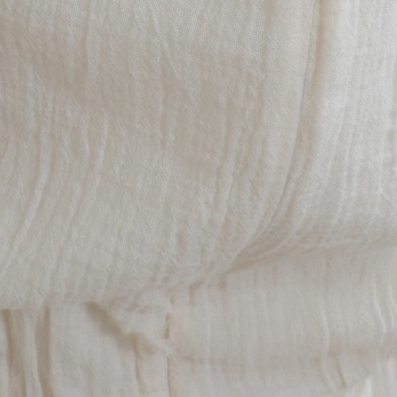 Objects Without Meaning Cream Gauze Short Sleeve Skinny Leg Size Small Jumpsuit - Picture 16 of 16